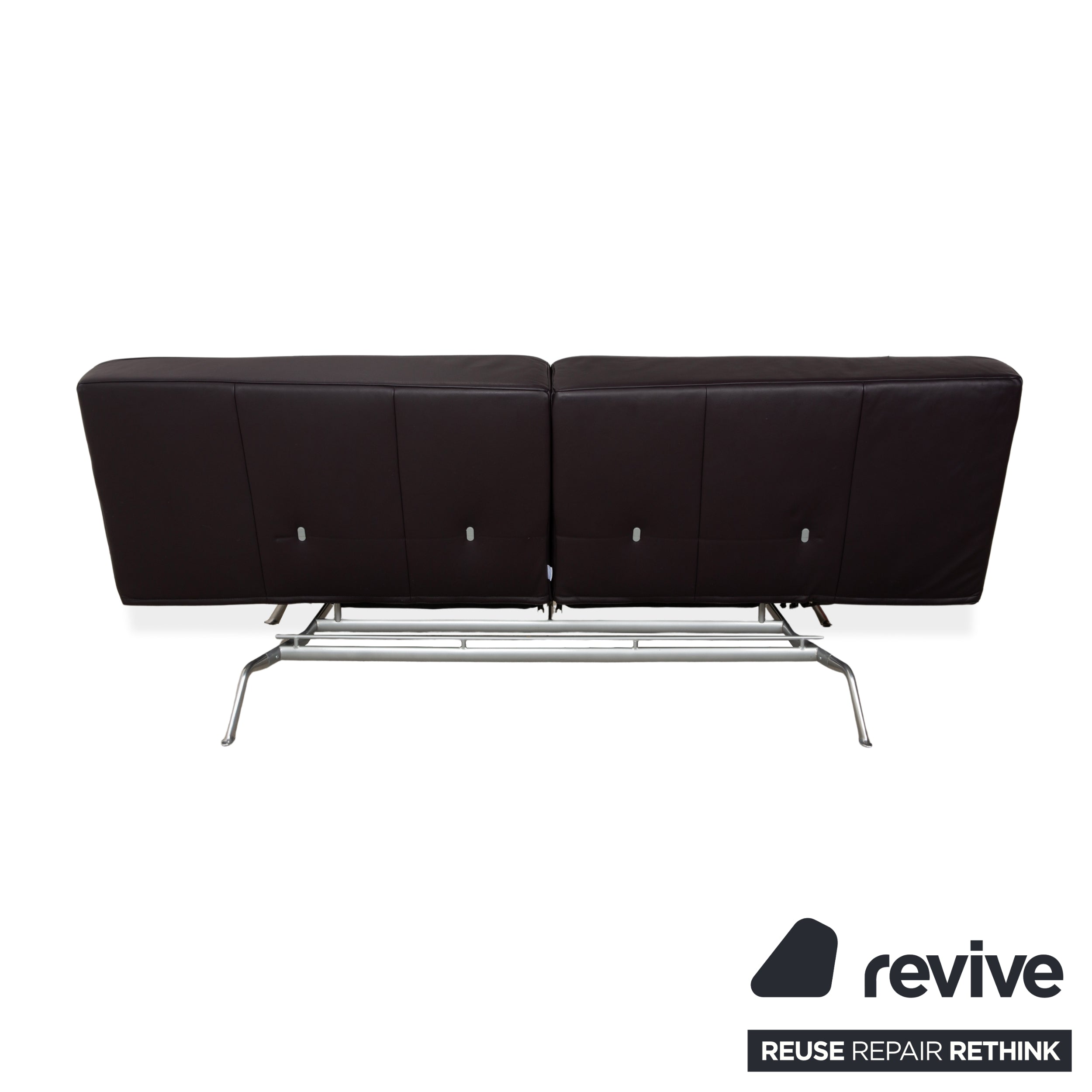 Ligne Roset Smala Leder Dreisitzer Aubergine Lila manuelle Funktion Sofa Couch