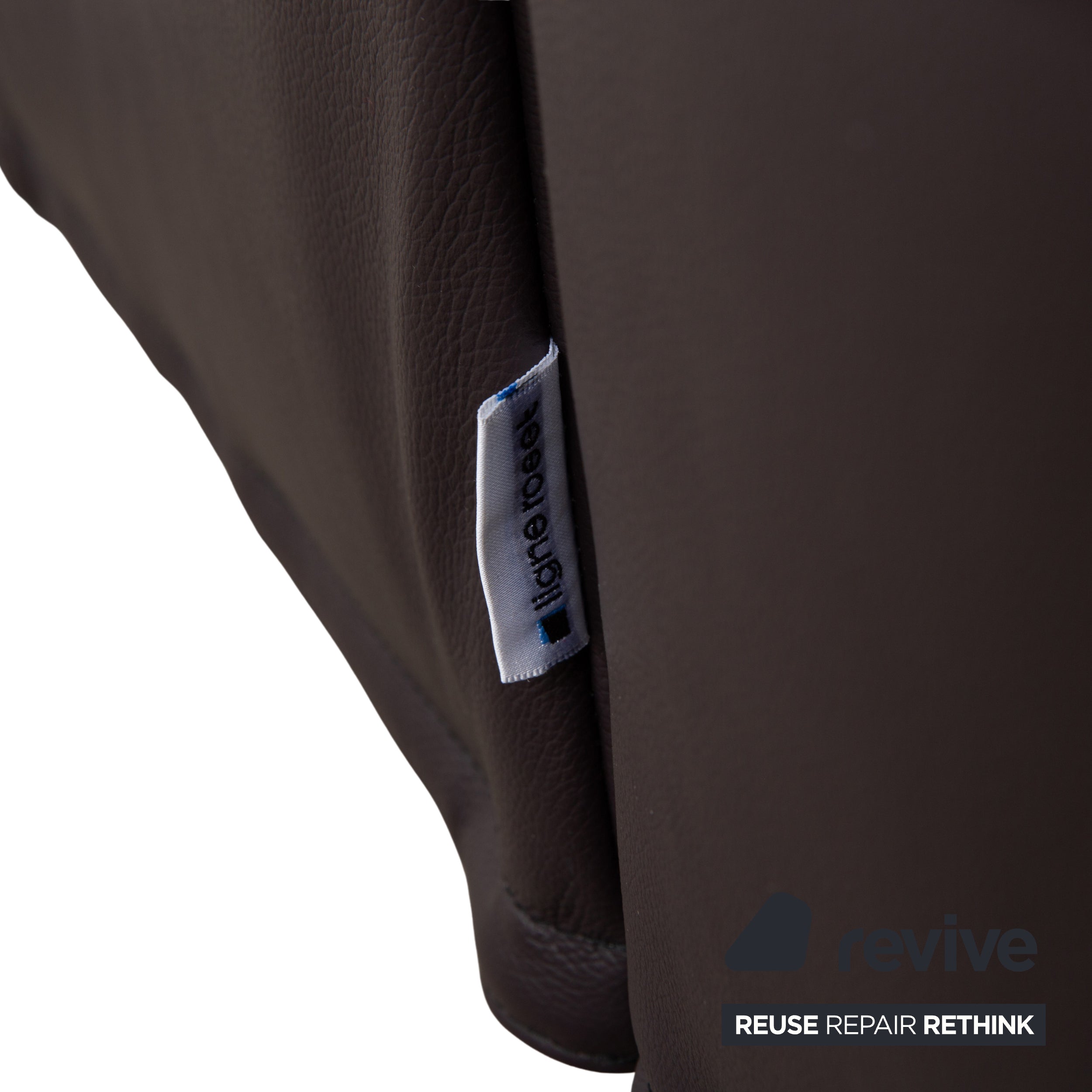 Ligne Roset Smala Leder Dreisitzer Aubergine Lila manuelle Funktion Sofa Couch