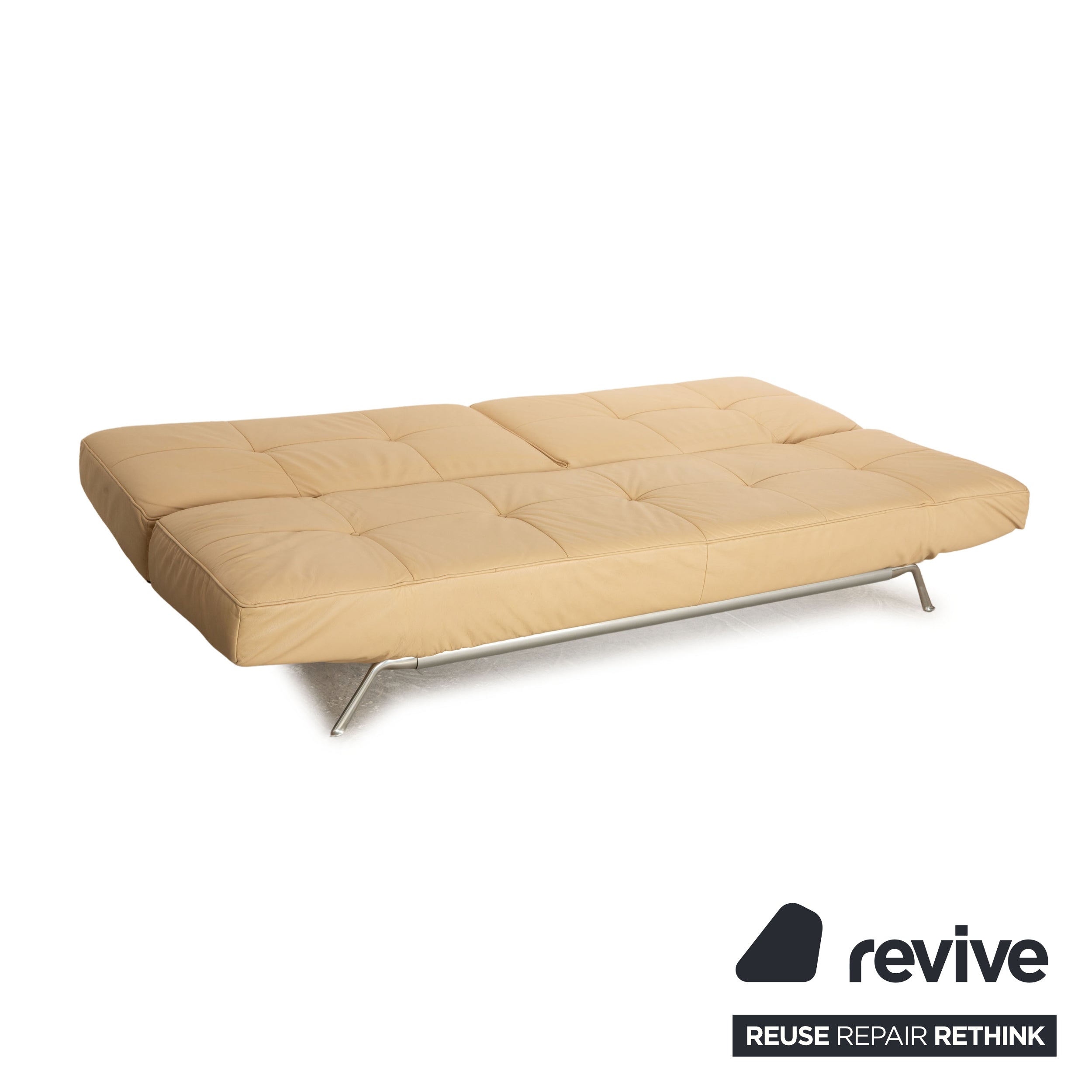ligne roset Smala leather three-seater beige manual function sleeping function sofa couch