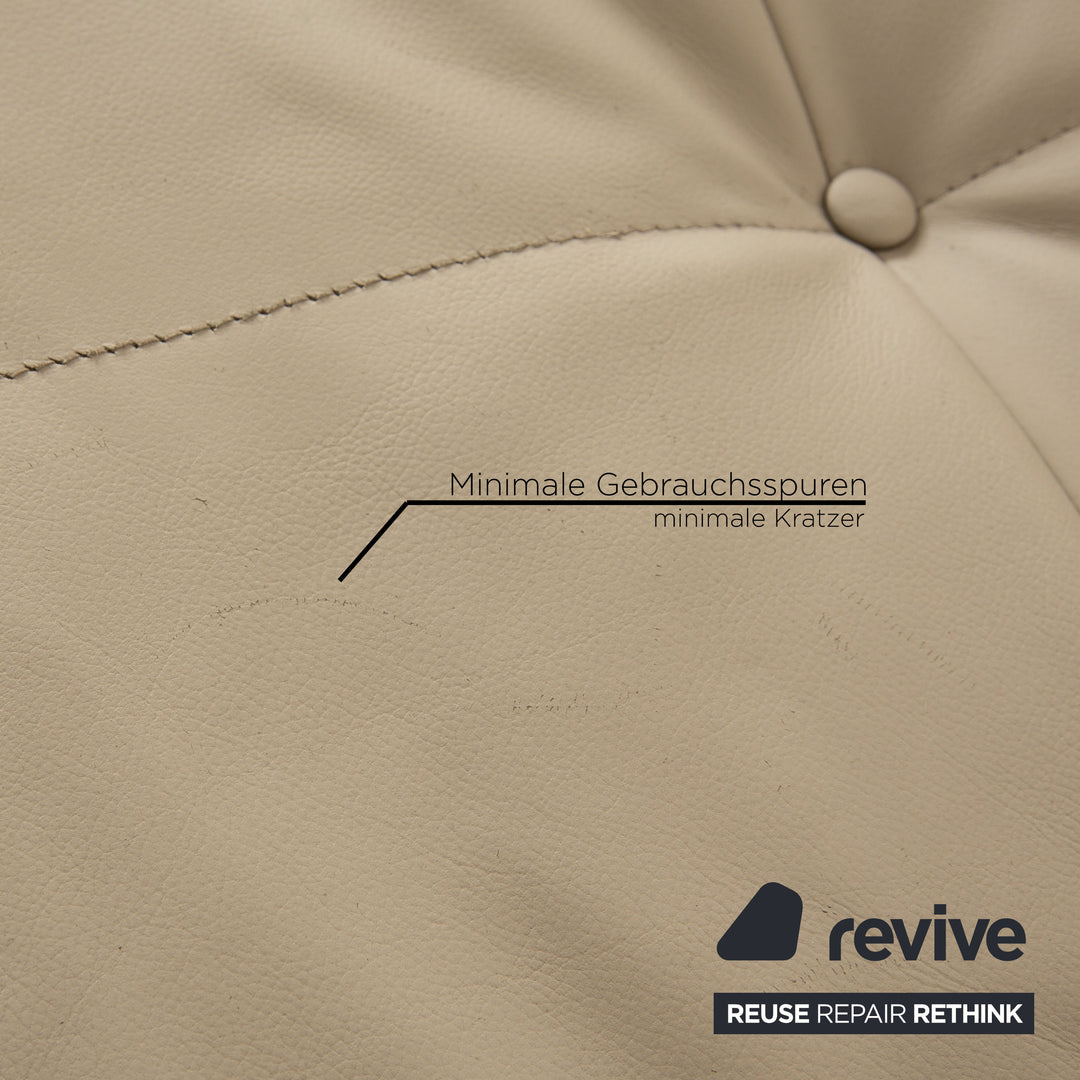 ligne roset Smala Leder Dreisitzer Grau Sofa Couch manuelle Funktion Schlaffunktion