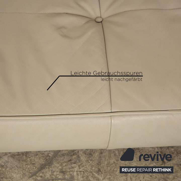 ligne roset Smala Leder Dreisitzer Grau Sofa Couch manuelle Funktion Schlaffunktion