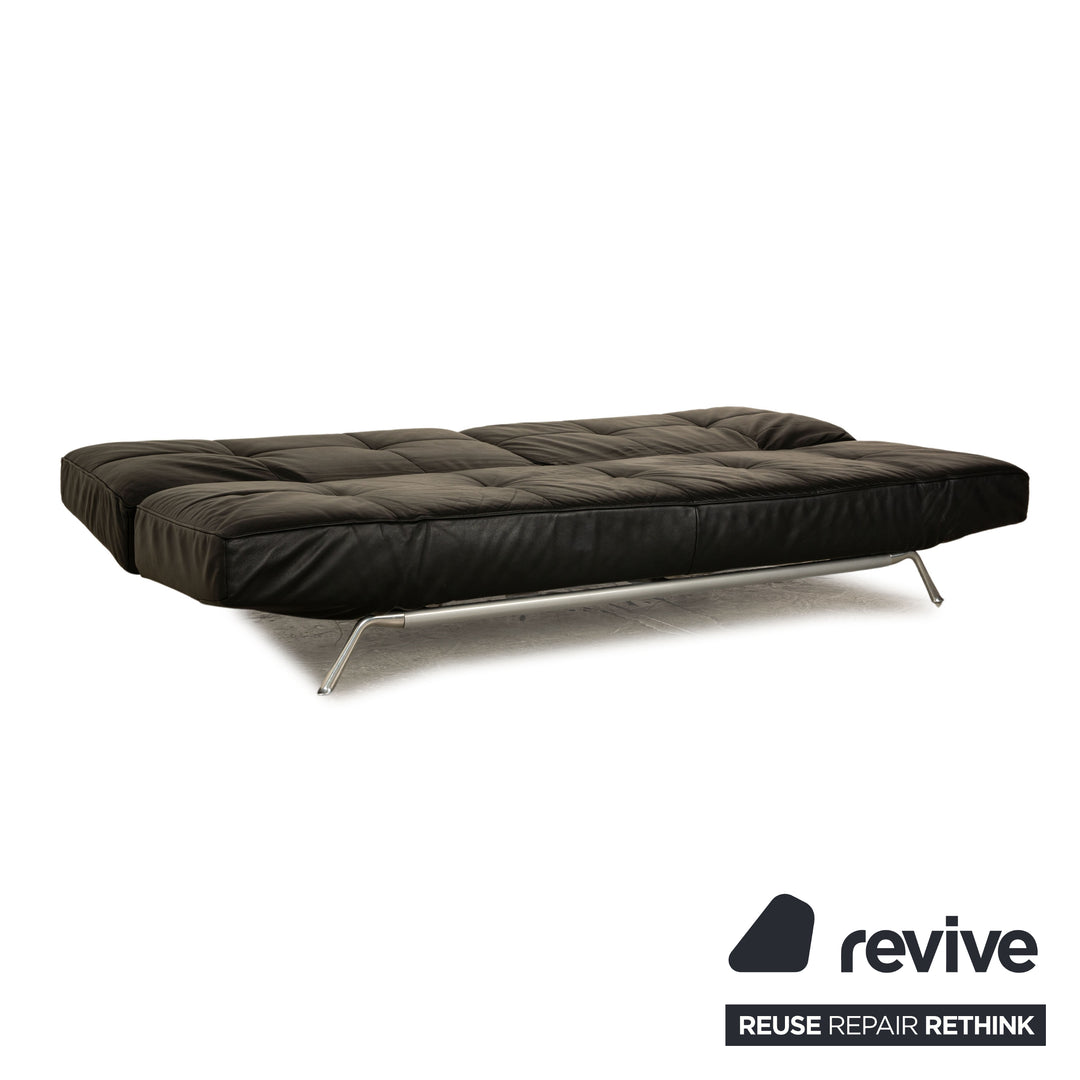 ligne roset Smala leather three-seater black sofa couch manual function sleep function