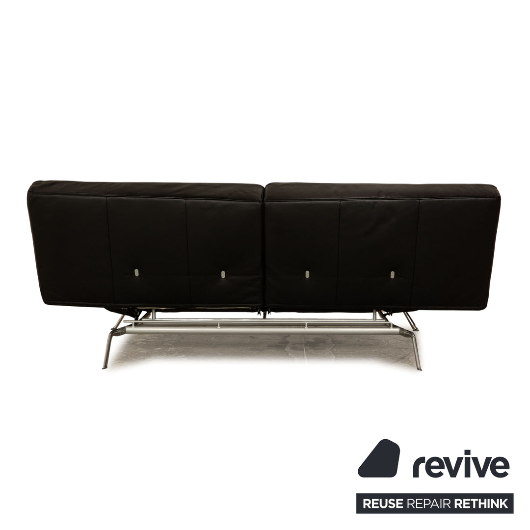 ligne roset Smala leather three-seater black sofa couch manual function sleep function