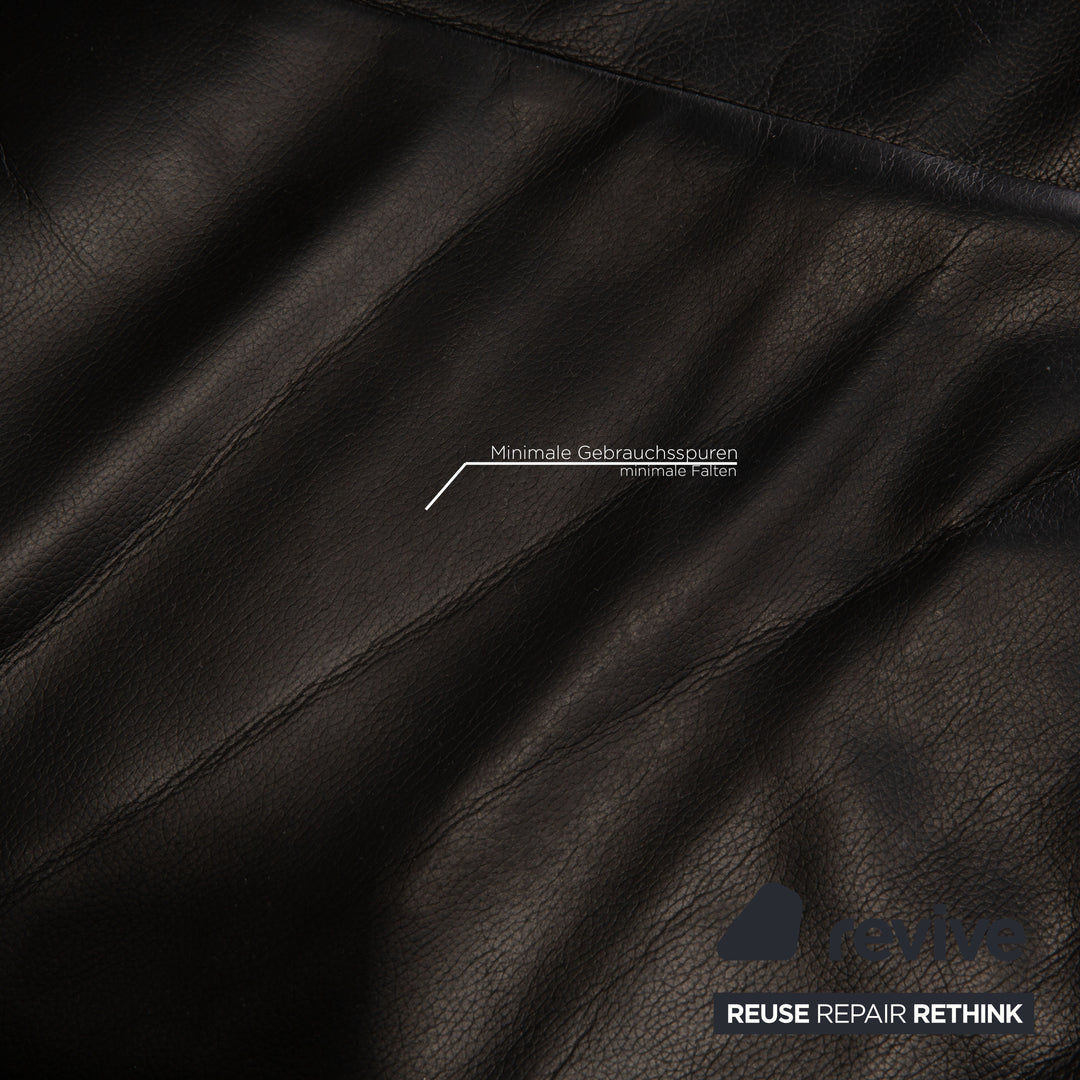 ligne roset Smala leather sofa black three-seater couch function sleeping function