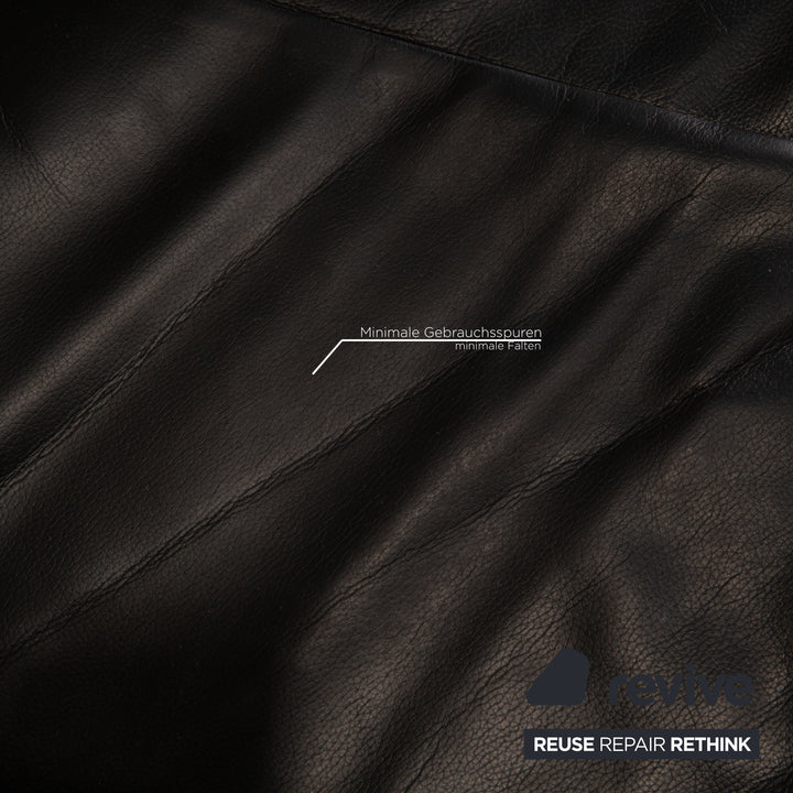 ligne roset Smala leather sofa black three-seater couch function sleeping function