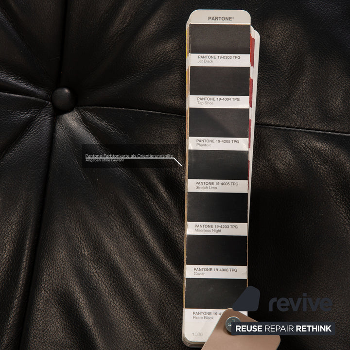 ligne roset Smala leather sofa black three-seater couch function sleeping function