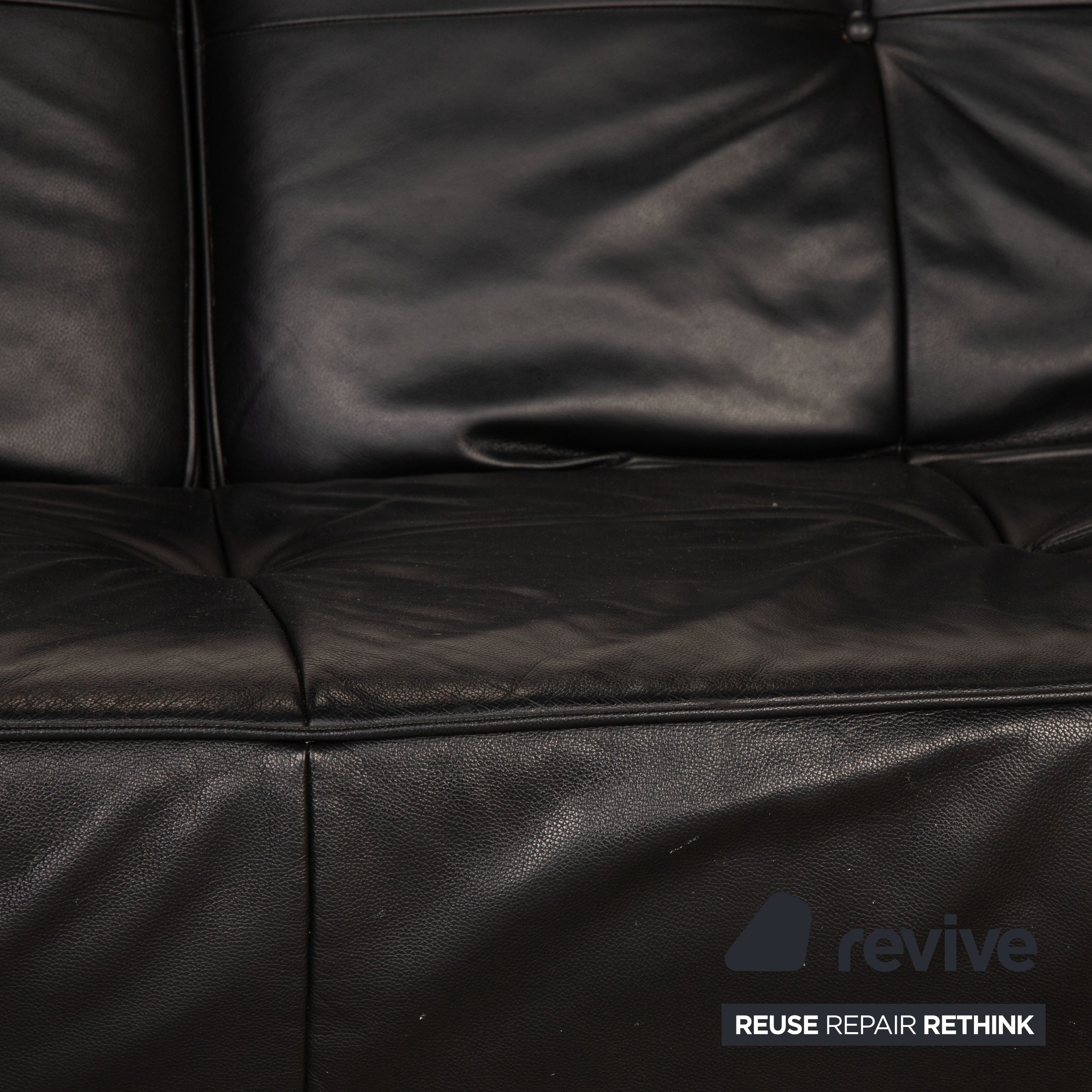 ligne roset Smala leather sofa black three-seater couch function sleeping function