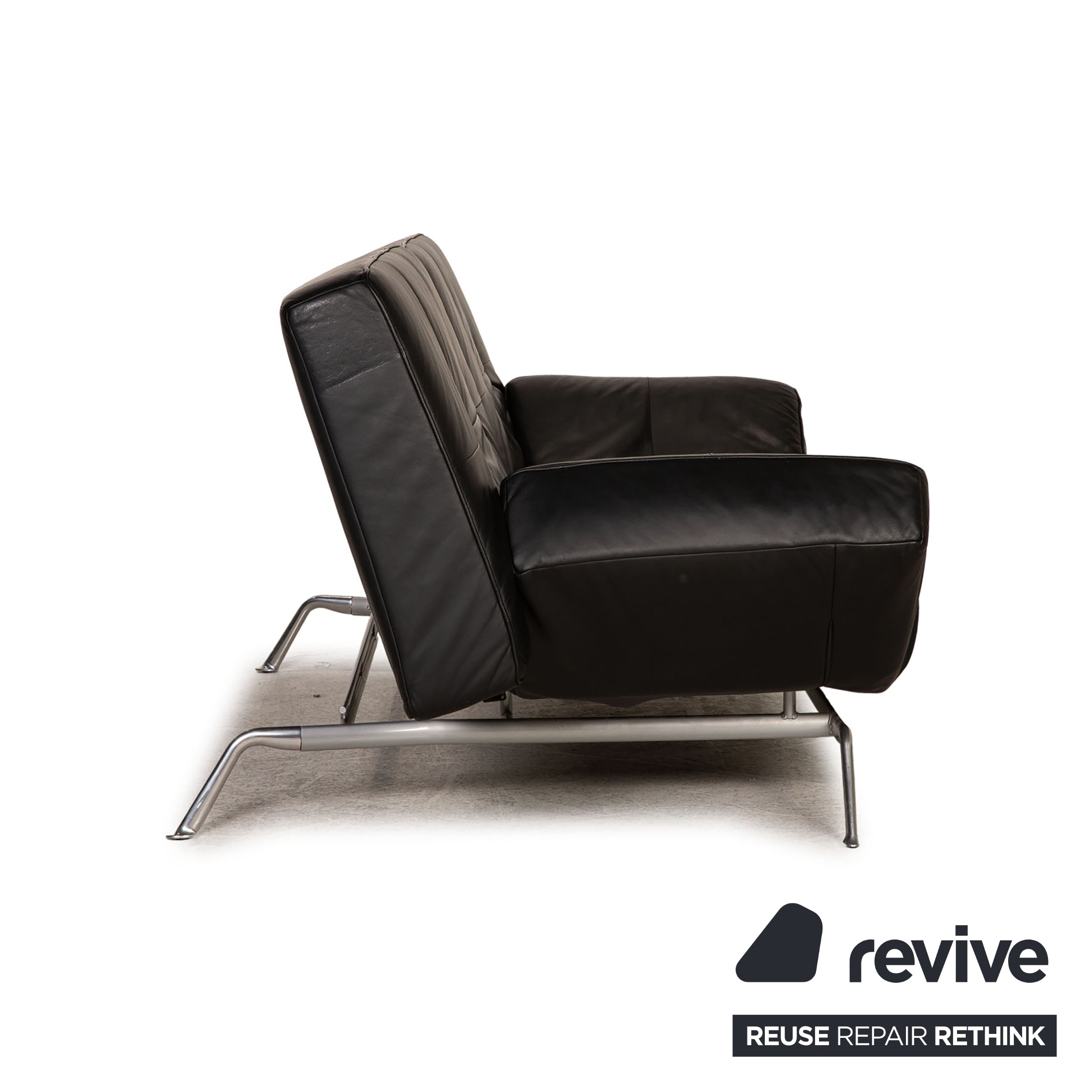 ligne roset Canapé en cuir Smala noir fonction canapé trois places fonction sommeil