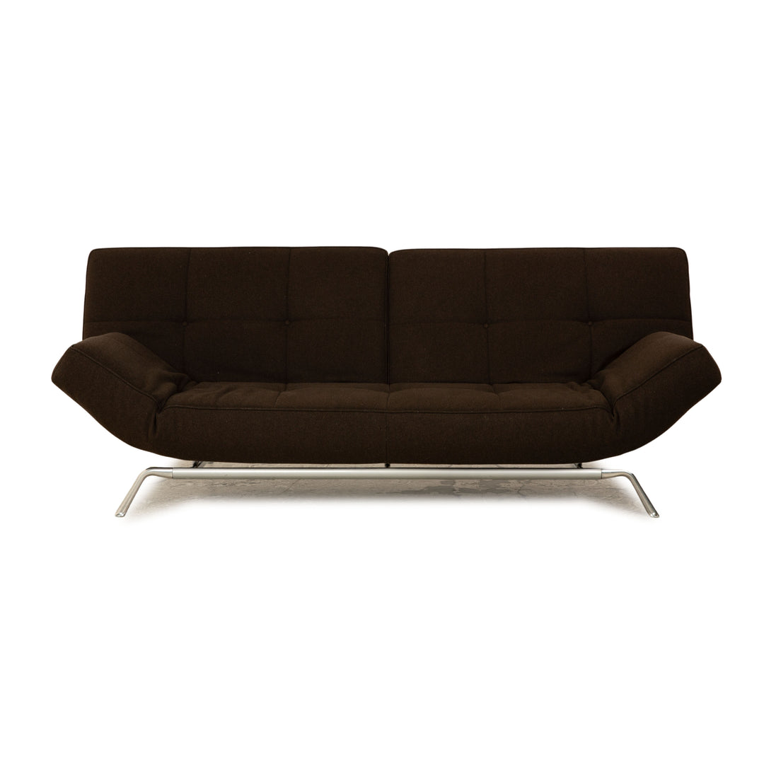 ligne roset Smala Stoff Dreisitzer Braun Dunkelbraun  Sofa Couch manuelle Funktion Schlaffunktion