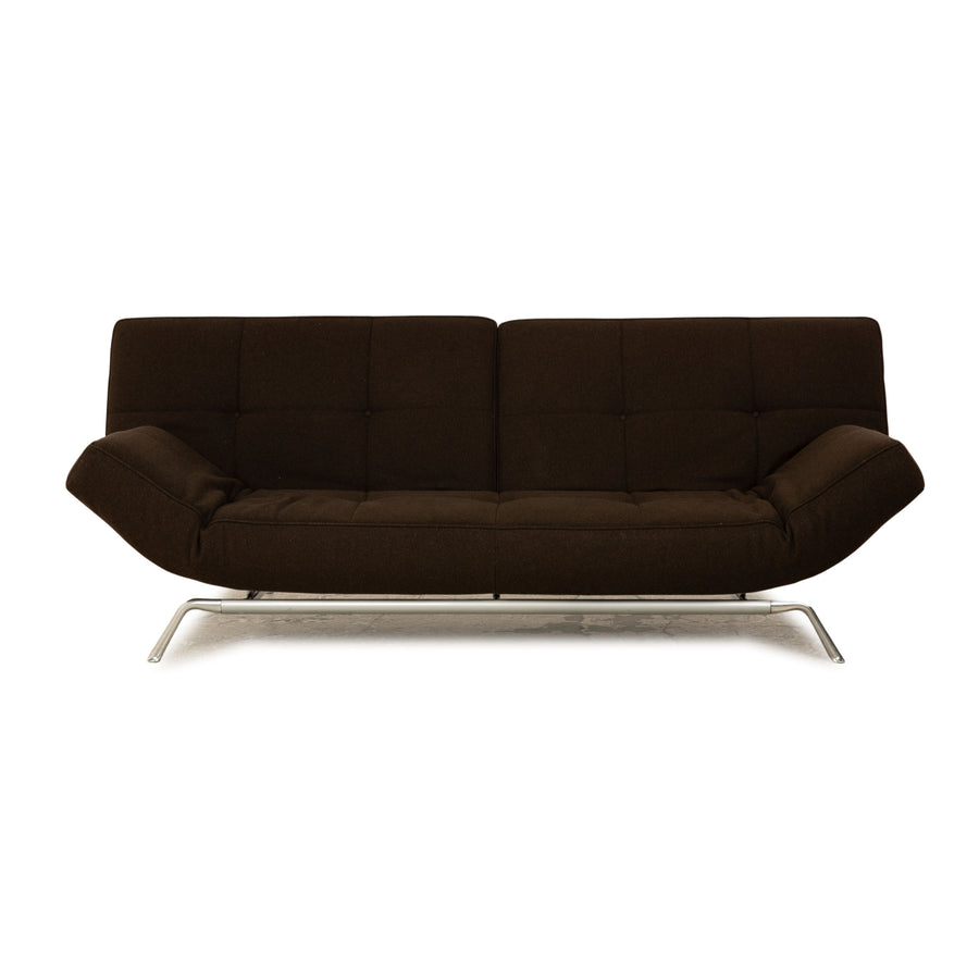 ligne roset Smala Stoff Dreisitzer Braun Dunkelbraun  Sofa Couch manuelle Funktion Schlaffunktion