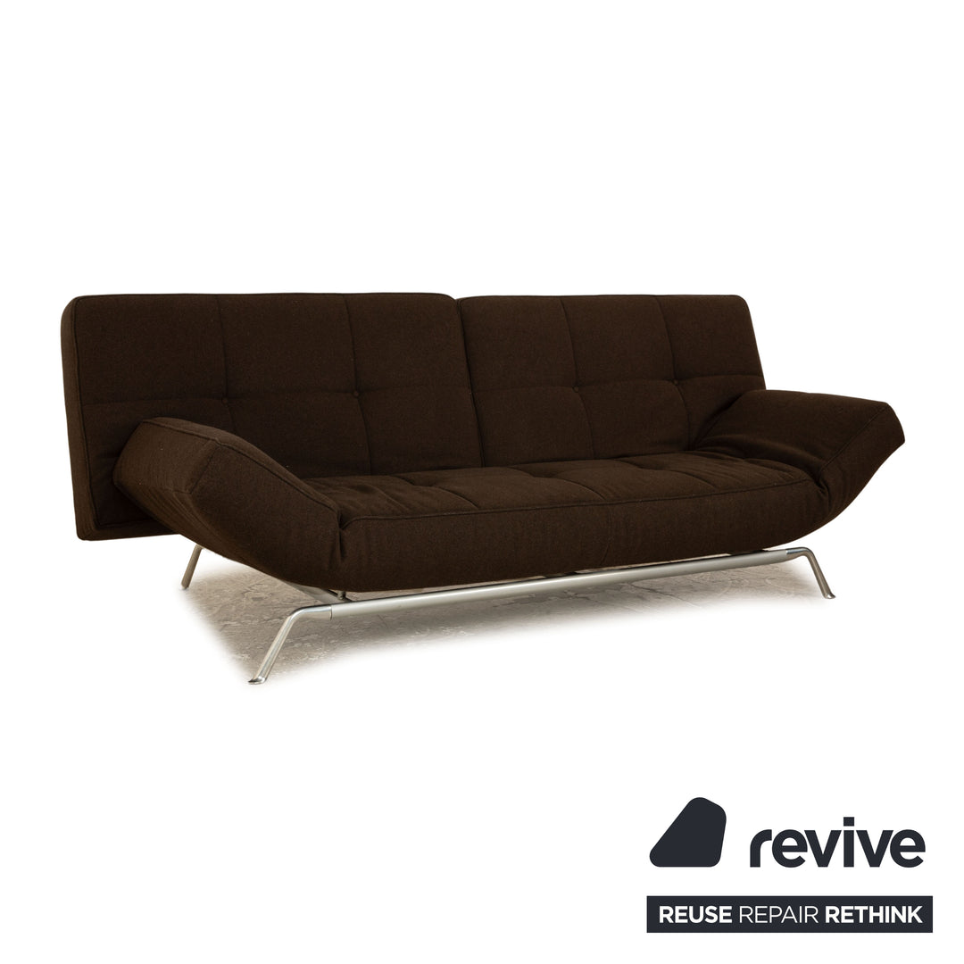 ligne roset Smala Stoff Dreisitzer Braun Dunkelbraun  Sofa Couch manuelle Funktion Schlaffunktion