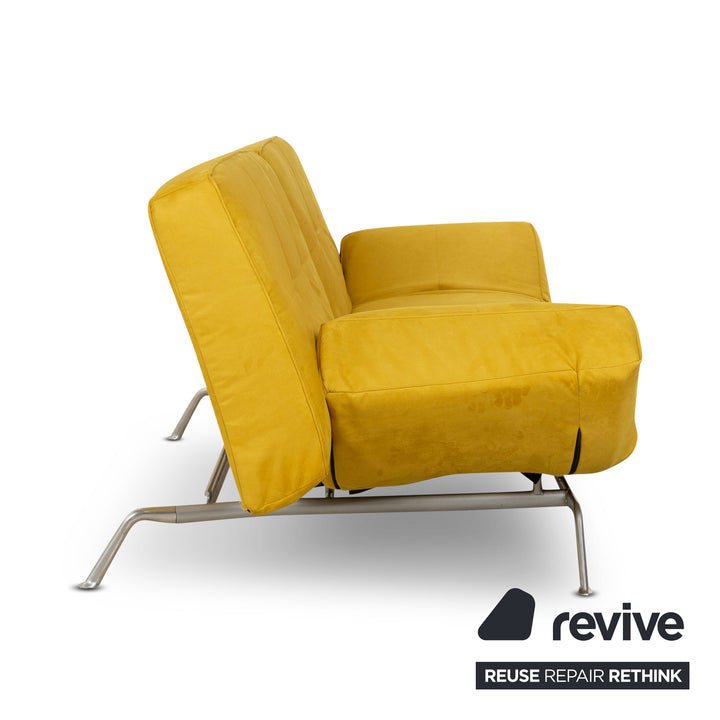 ligne roset Smala fabric three-seater yellow sofa couch new cover manual function sleeping function