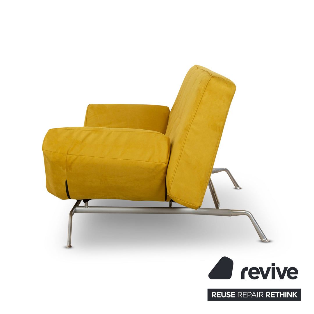 ligne roset Smala fabric three-seater yellow sofa couch new cover manual function sleeping function