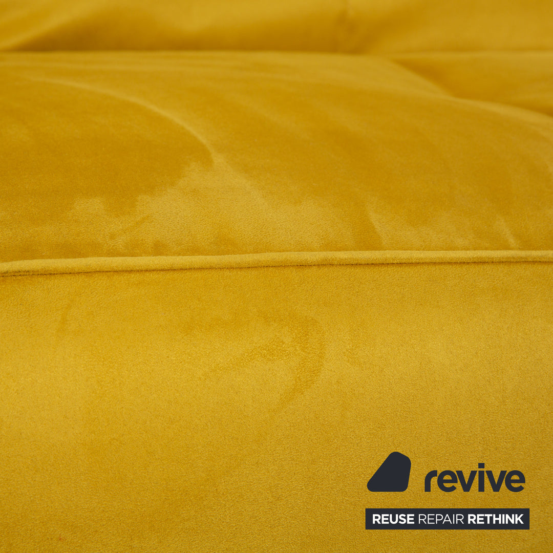 ligne roset Smala fabric three-seater yellow sofa couch new cover manual function sleeping function