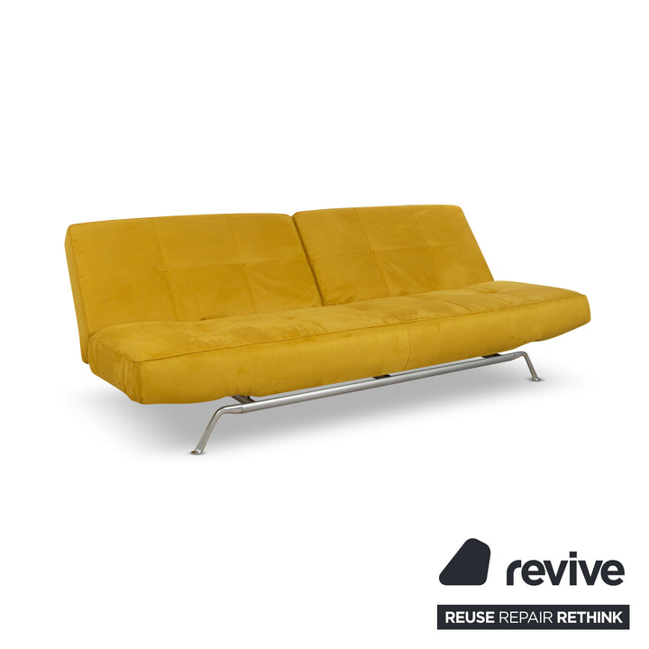 ligne roset Smala fabric three-seater yellow sofa couch new cover manual function sleeping function