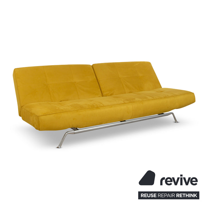 ligne roset Smala fabric three-seater yellow sofa couch new cover manual function sleeping function