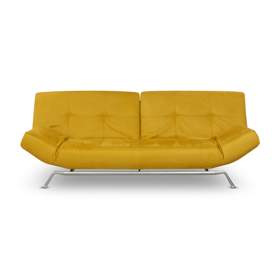 ligne roset Smala Stoff Dreisitzer Gelb Sofa Couch Neubezug manuelle Funktion Schlaffunktion