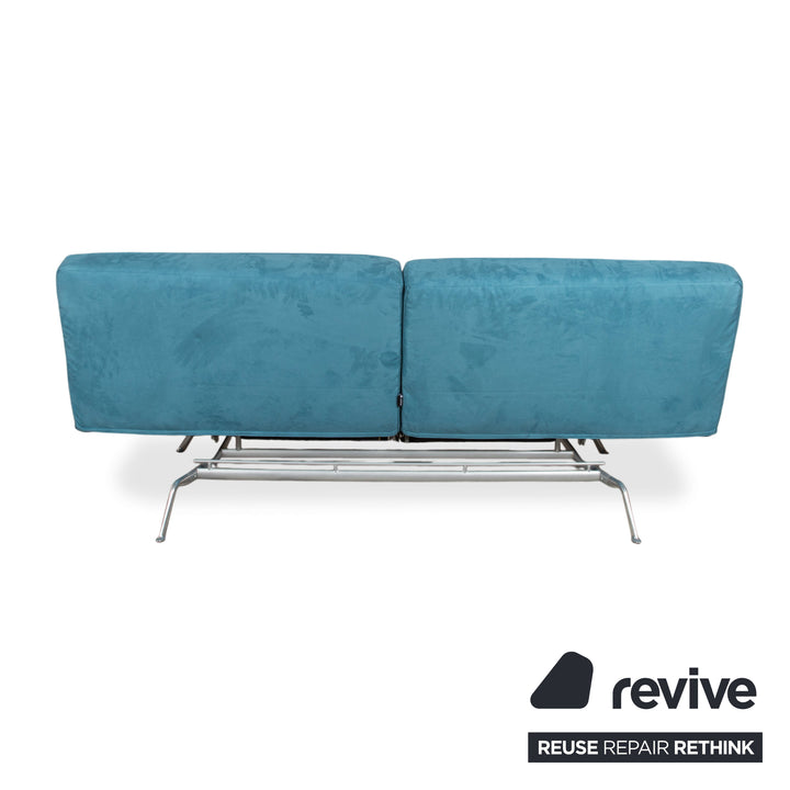 Ligne Roset Smala Stoff Dreisitzer Blau Türkis manuelle Funktion Schlaffunktion Neubezug Memphis 735