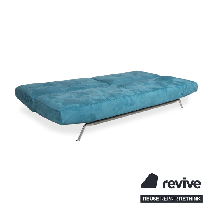 Ligne Roset Smala Stoff Dreisitzer Blau Türkis manuelle Funktion Schlaffunktion Neubezug Memphis 735