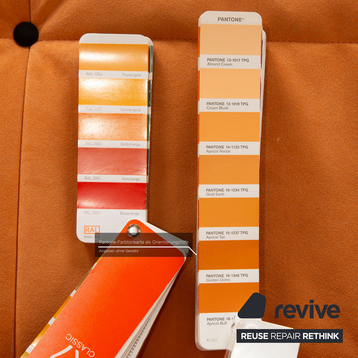 ligne roset Smala Stoff Dreisitzer Orange manuelle Funktion Sofa Couch Schlafsofa