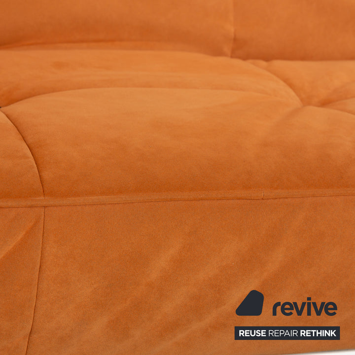 ligne roset Smala Stoff Dreisitzer Orange manuelle Funktion Sofa Couch Schlafsofa