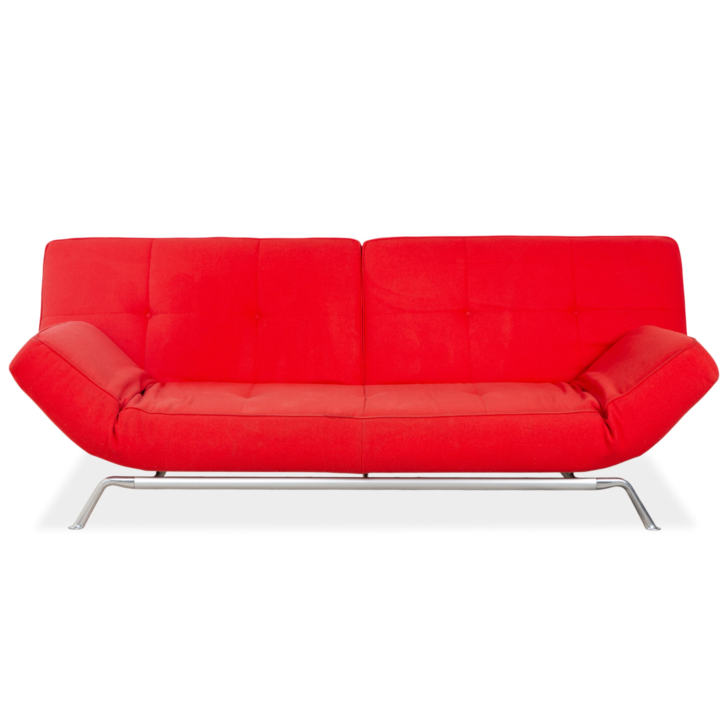 Canapé trois places Ligne Roset Smala en tissu rouge à réglage manuel