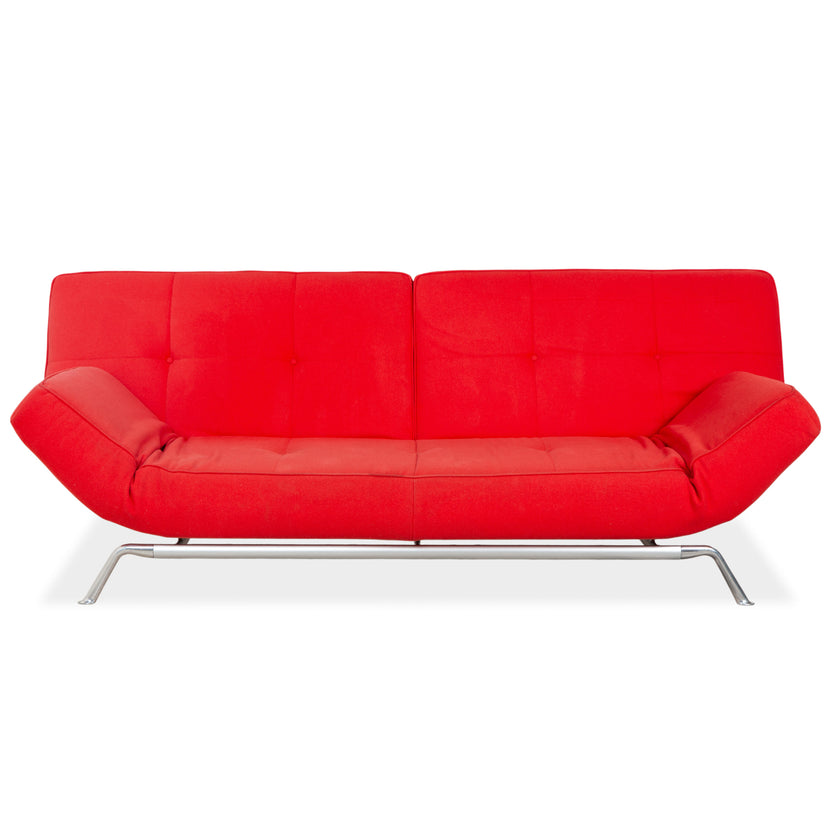Canapé trois places Ligne Roset Smala en tissu rouge à réglage manuel