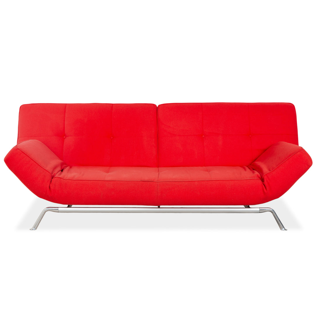 Ligne Roset Smala fabric three-seater red manual function sofa couch