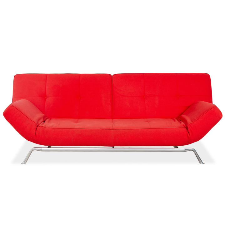 Ligne Roset Smala fabric three-seater red manual function sofa couch