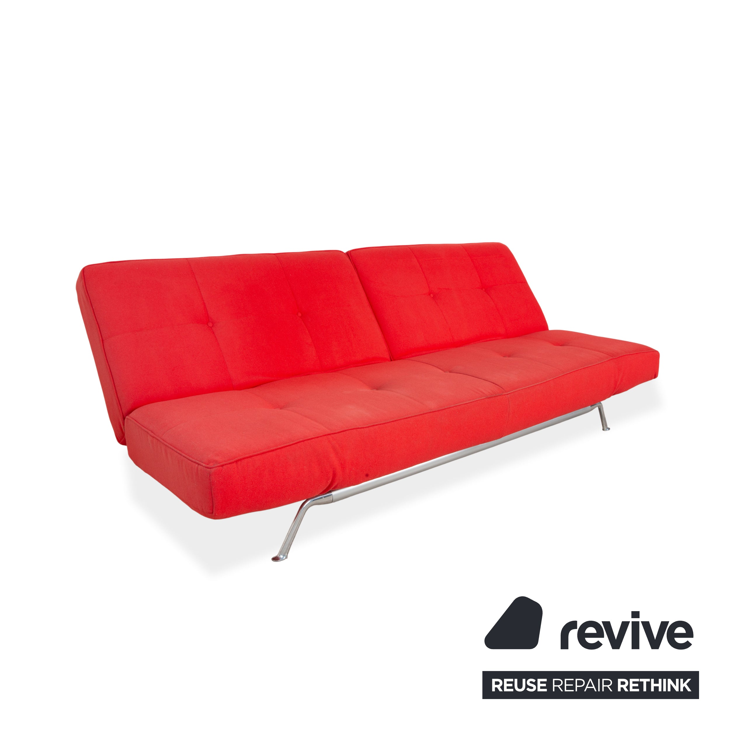 Canapé trois places Ligne Roset Smala en tissu rouge à réglage manuel