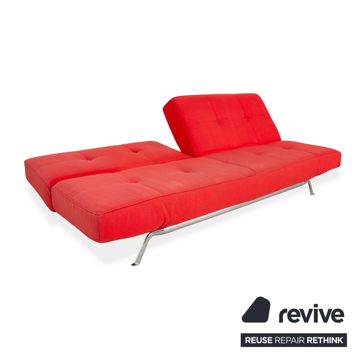 Ligne Roset Smala fabric three-seater red manual function sofa couch