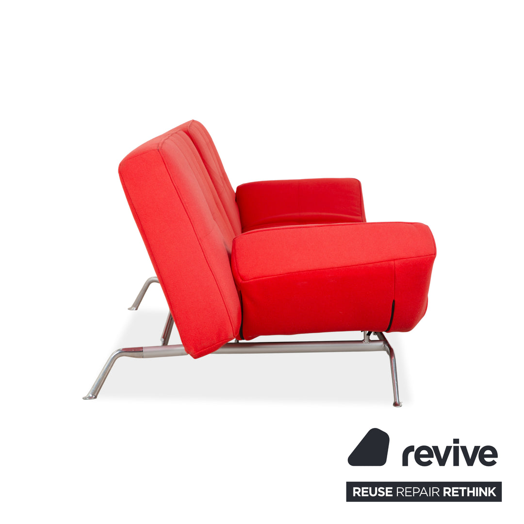 Ligne Roset Smala fabric three-seater red manual function sofa couch
