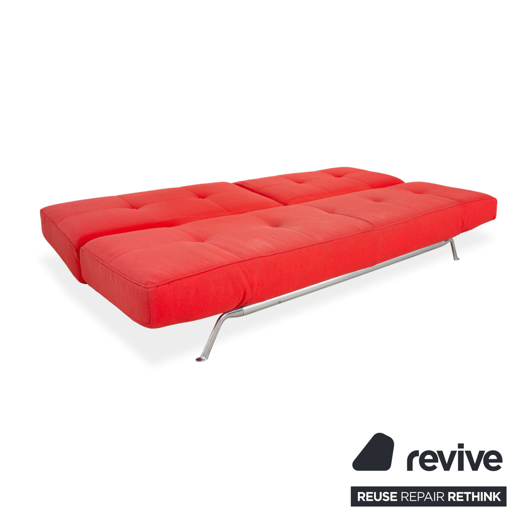 Ligne Roset Smala fabric three-seater red manual function sofa couch