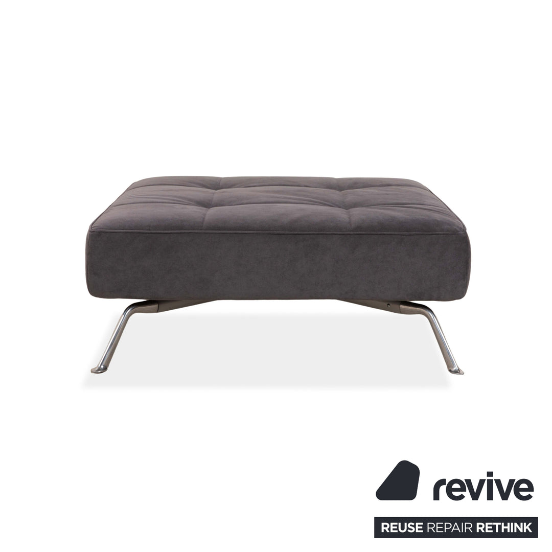 canapé 3 places en tissu Smala ligne roset avec repose-pieds gris fonction manuelle
