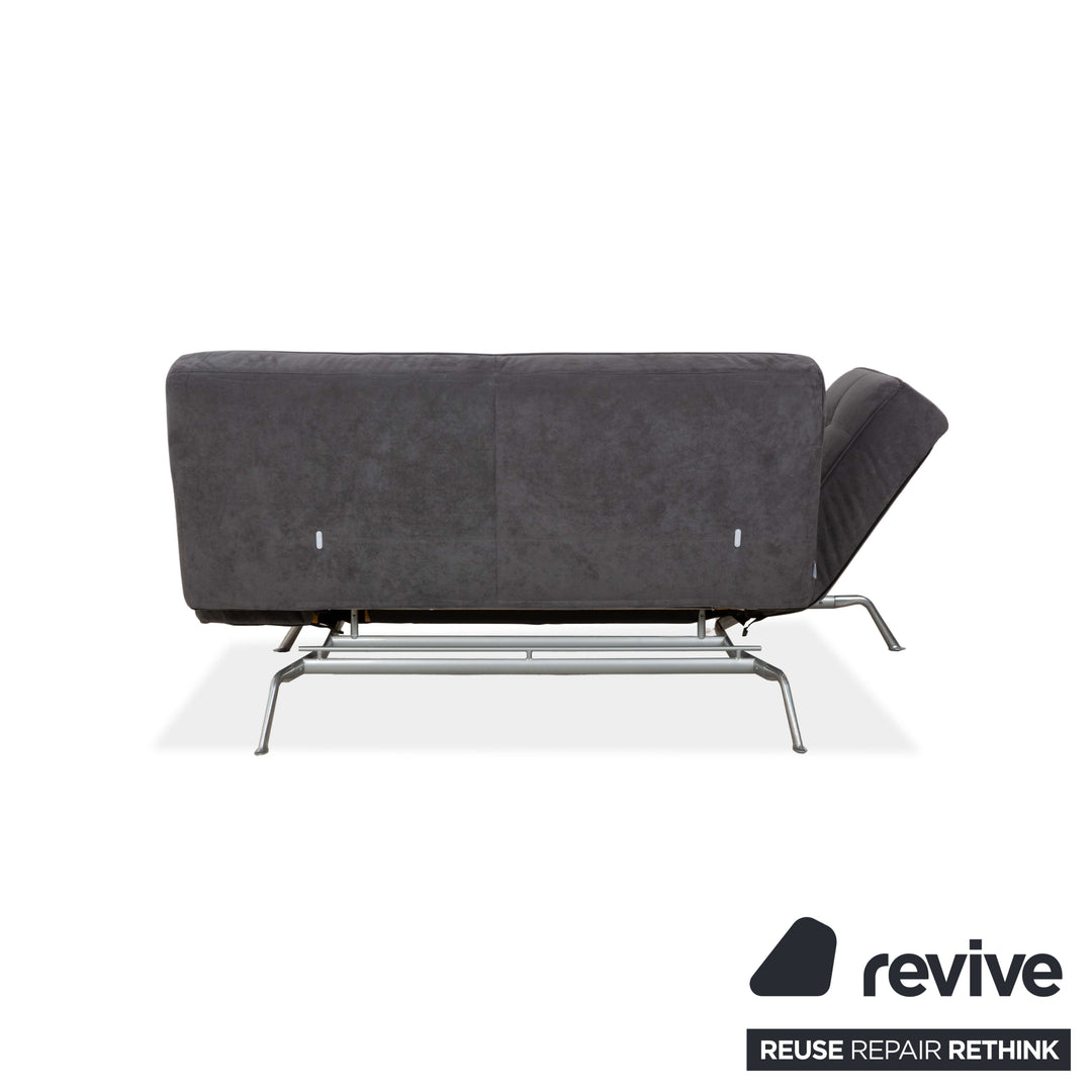 canapé 3 places en tissu Smala ligne roset avec repose-pieds gris fonction manuelle