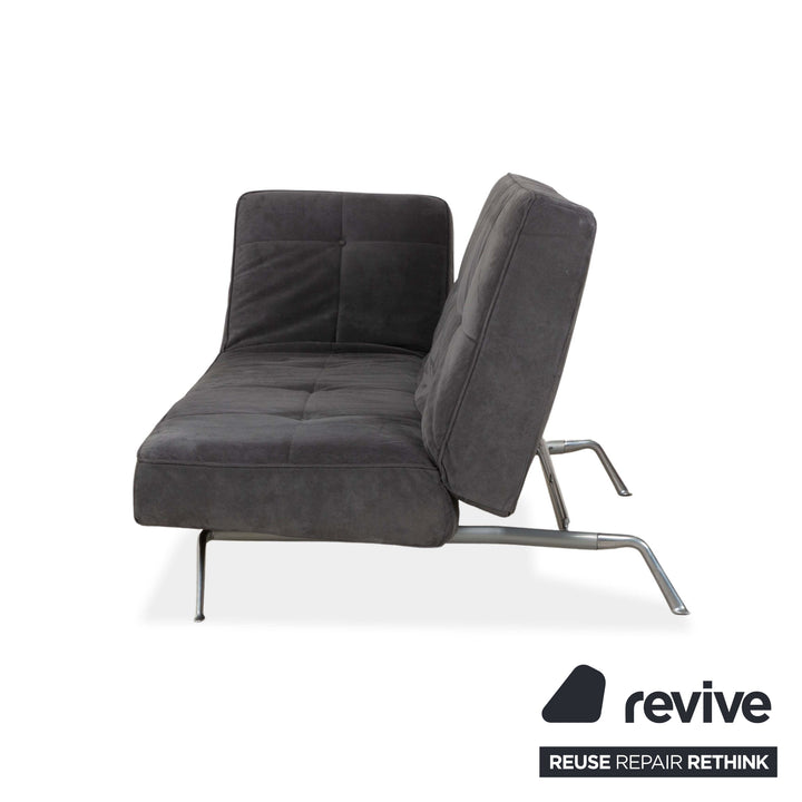 canapé 3 places en tissu Smala ligne roset avec repose-pieds gris fonction manuelle