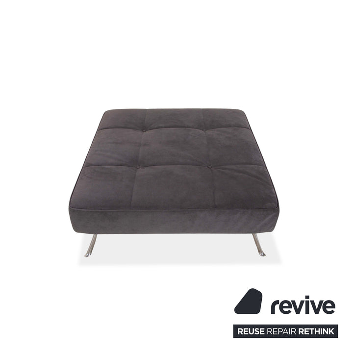 canapé 3 places en tissu Smala ligne roset avec repose-pieds gris fonction manuelle