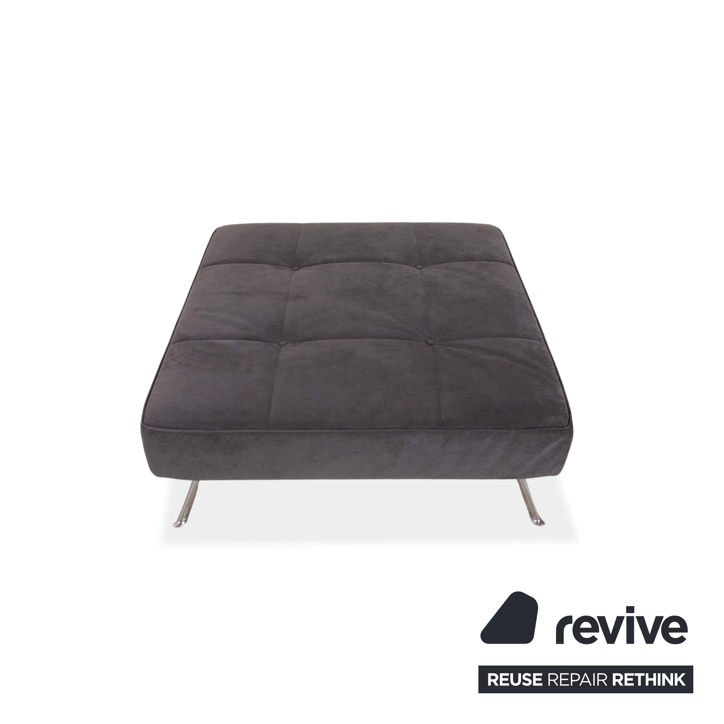 ligne roset Smala fabric three-seater sofa couch with footstool gray manual function