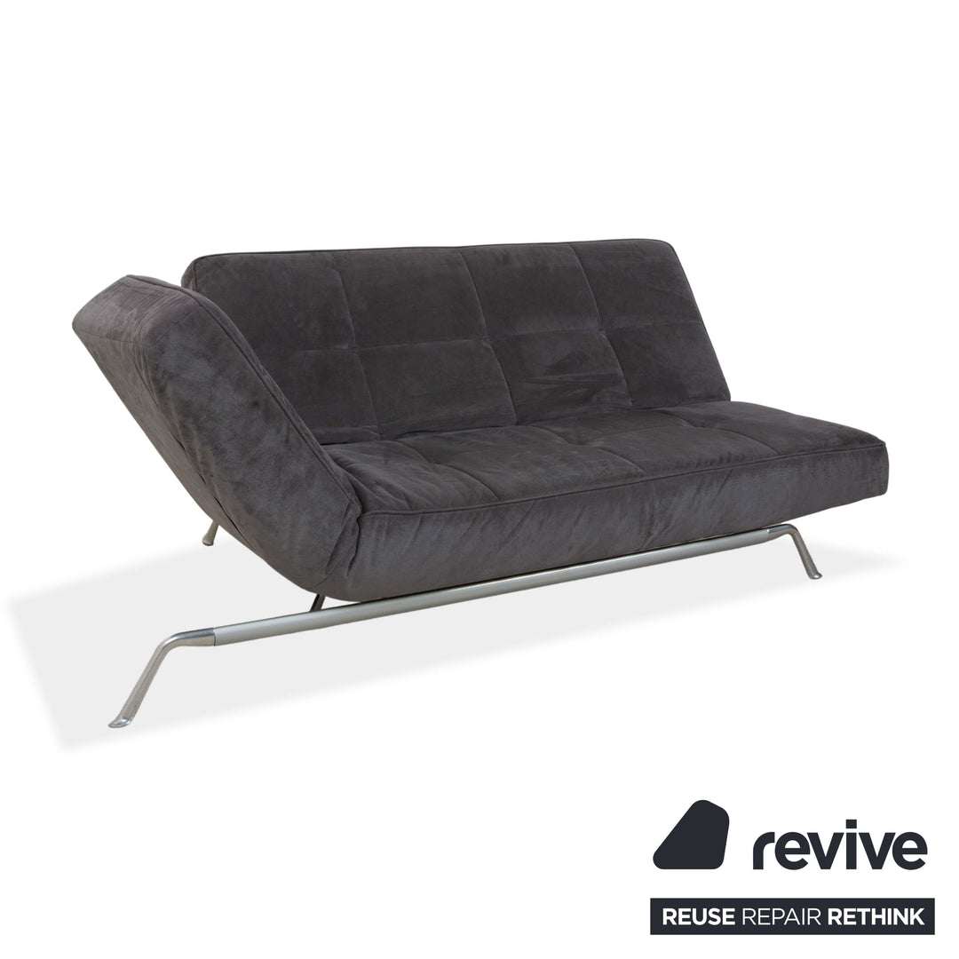canapé 3 places en tissu Smala ligne roset avec repose-pieds gris fonction manuelle