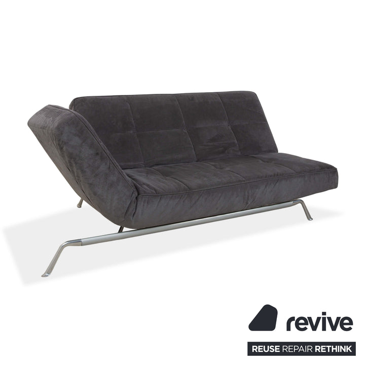 canapé 3 places en tissu Smala ligne roset avec repose-pieds gris fonction manuelle