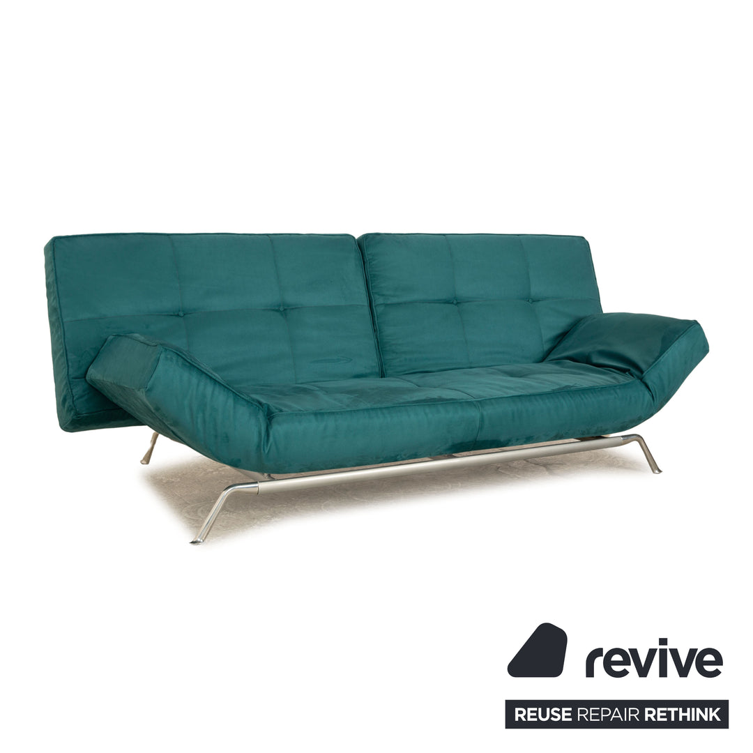 ligne roset Smala fabric three-seater turquoise green sofa couch new cover manual function sleep function