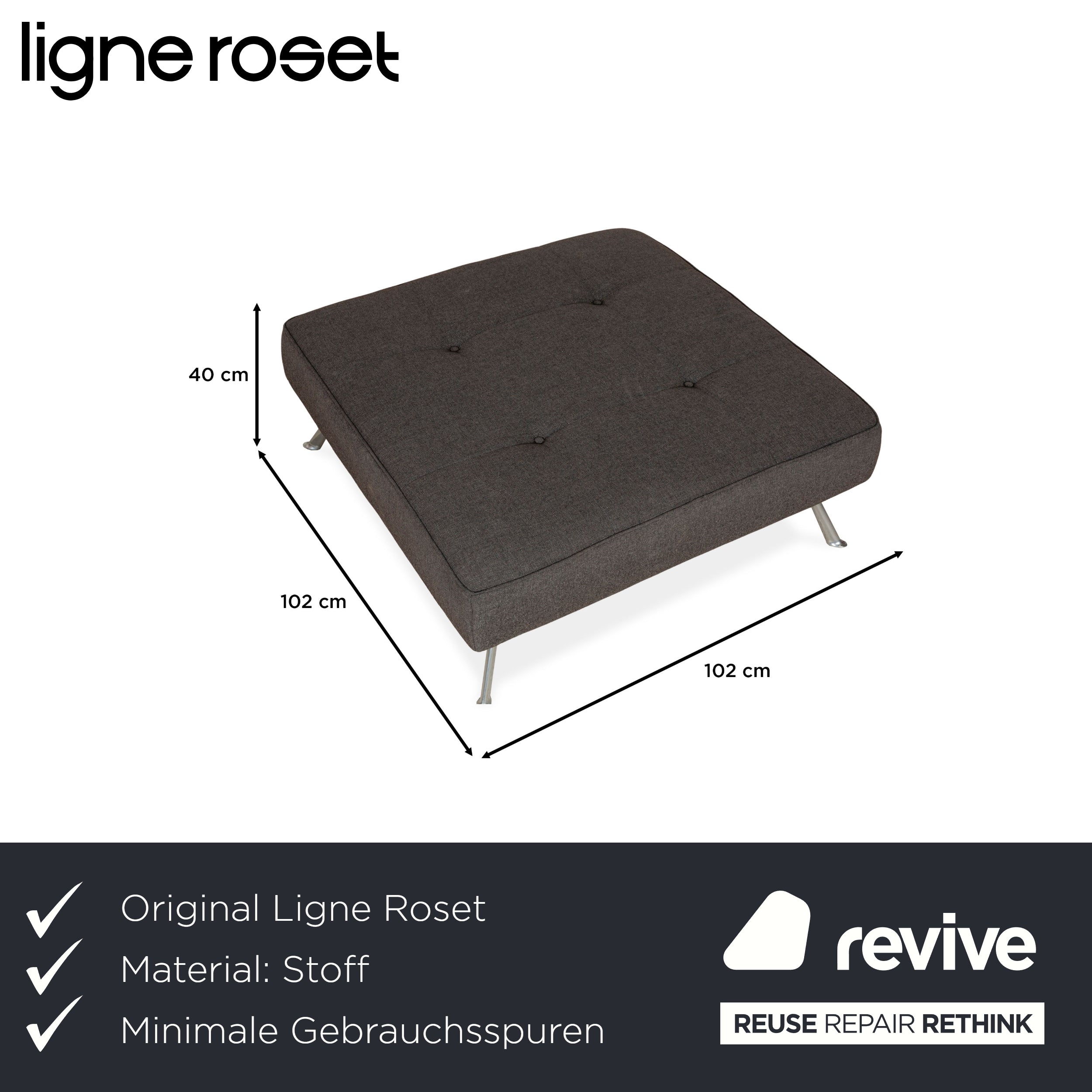 Tabouret Smala en tissu gris Ligne Roset