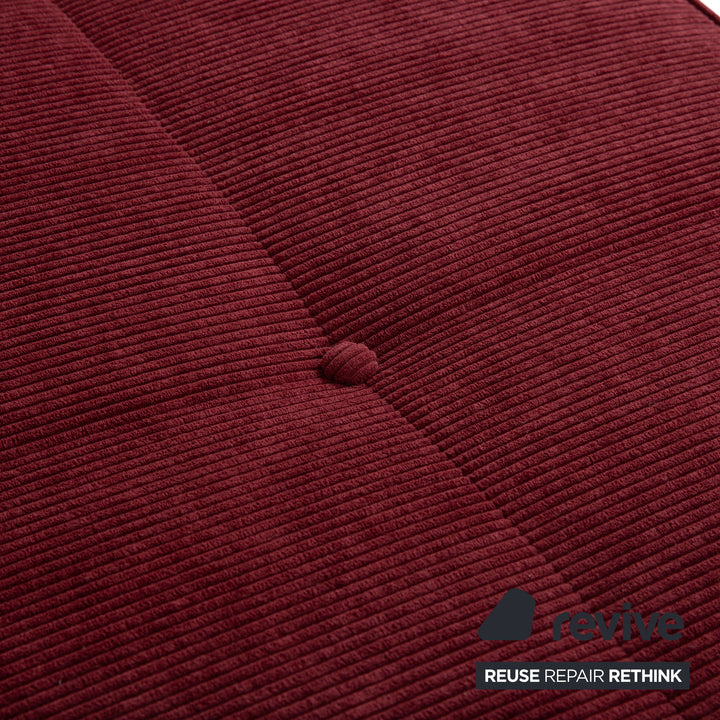 Ligne Roset Smala Tissu Hocker Rouge Bordeaux Nouvelle garniture