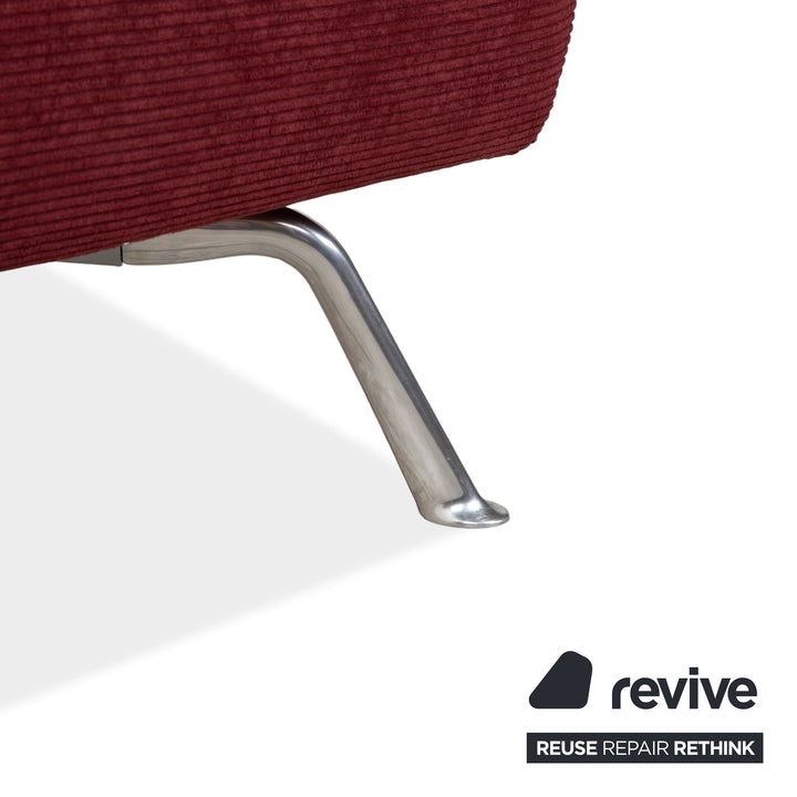 Ligne Roset Smala Tissu Hocker Rouge Bordeaux Nouvelle garniture