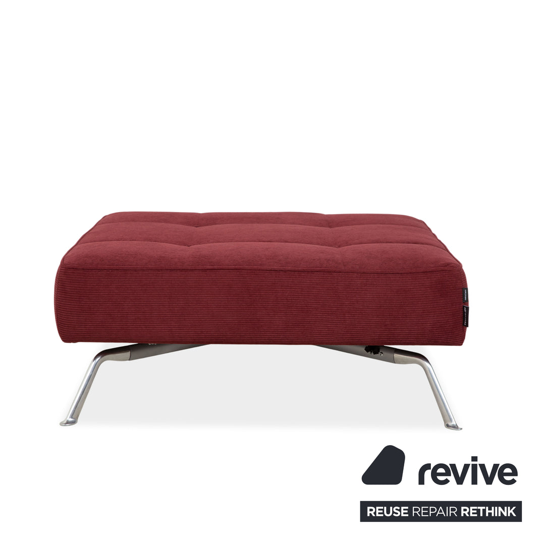 Ligne Roset Smala Tissu Hocker Rouge Bordeaux Nouvelle garniture
