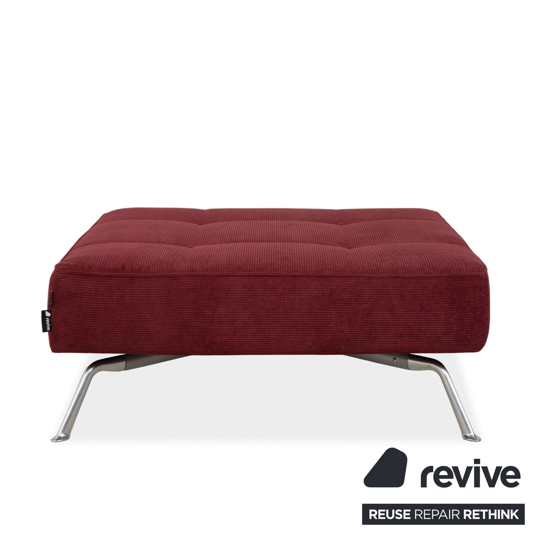 Ligne Roset Smala Tissu Hocker Rouge Bordeaux Nouvelle garniture