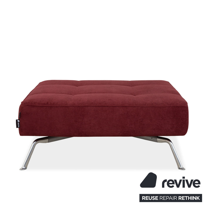 Ligne Roset Smala Tissu Hocker Rouge Bordeaux Nouvelle garniture
