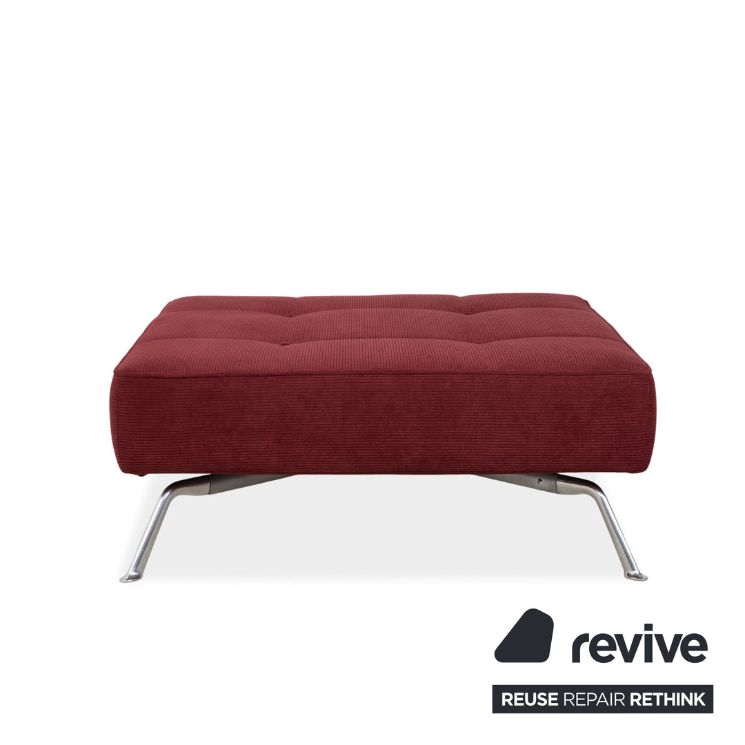 Ligne Roset Smala Tissu Hocker Rouge Bordeaux Nouvelle garniture