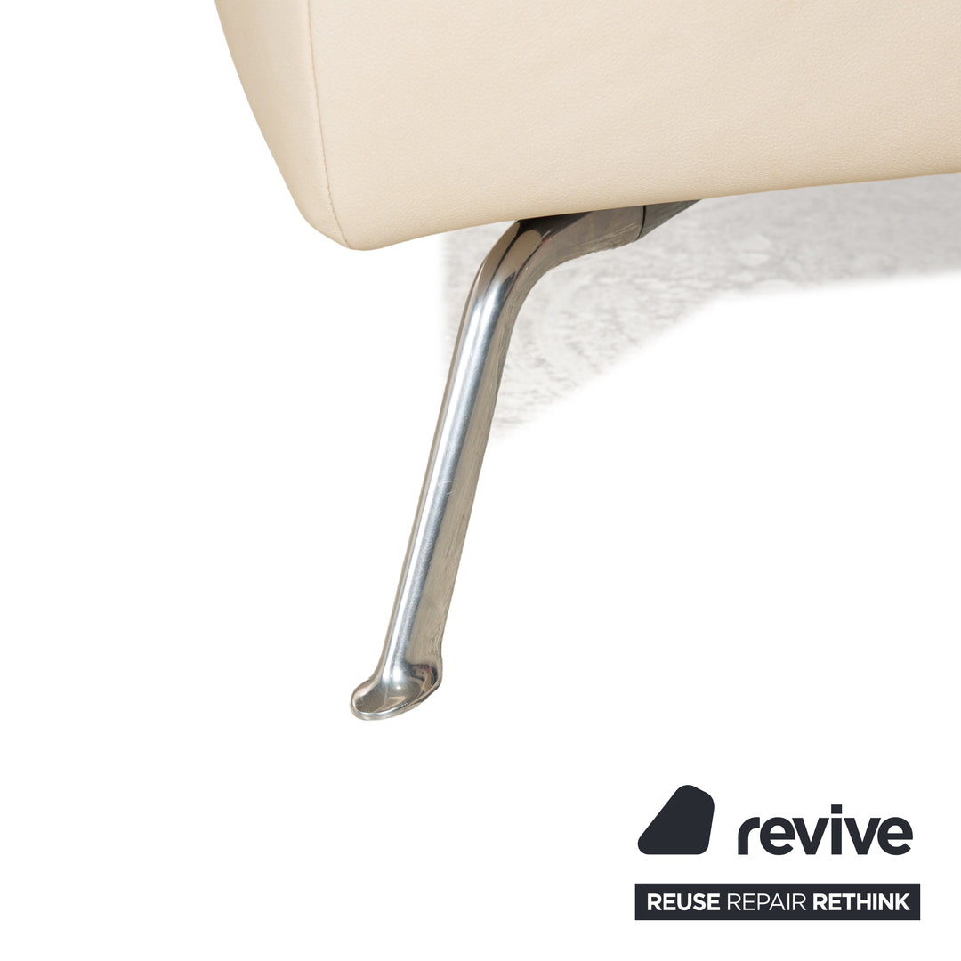 ligne roset Tabouret Smala en cuir vegan crème