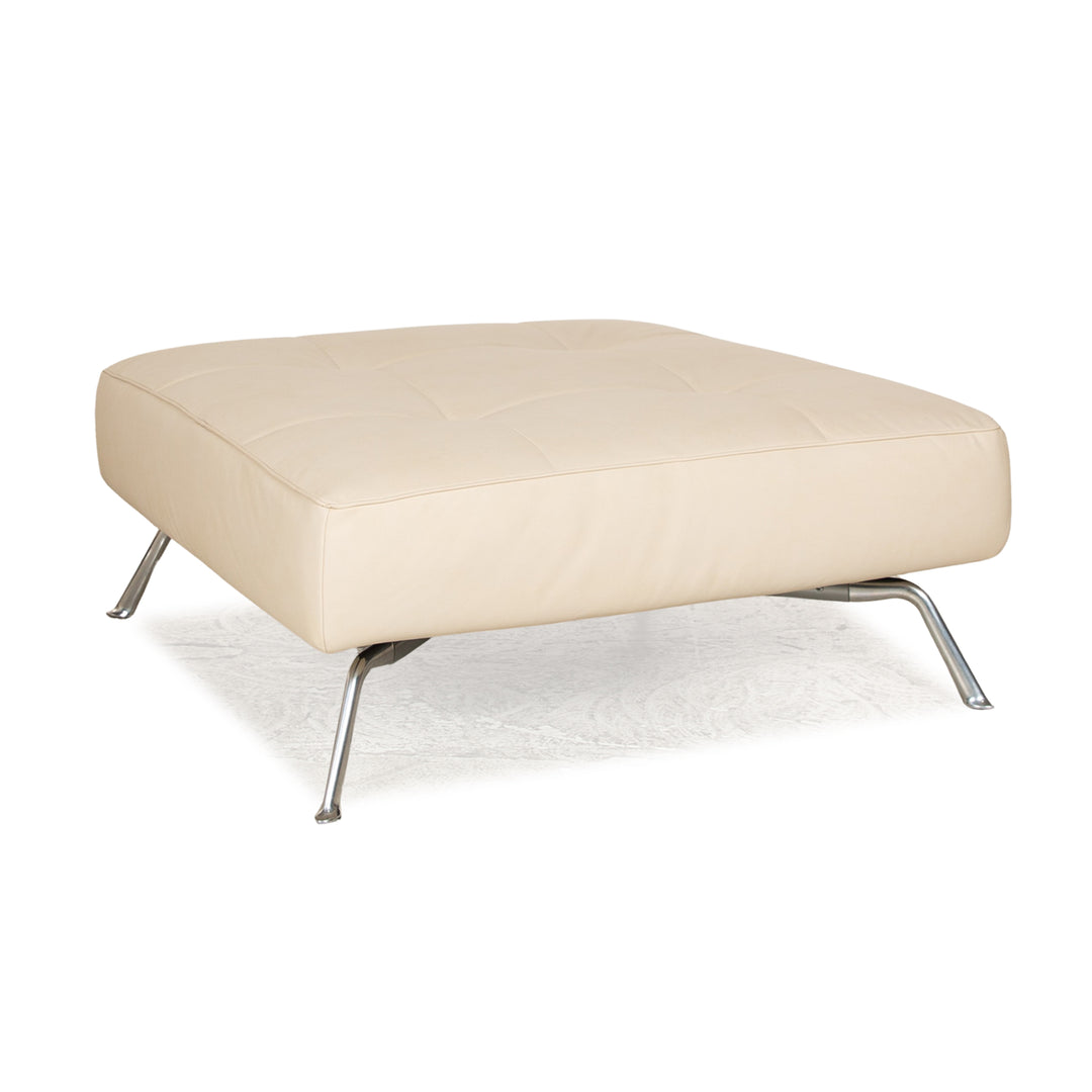 ligne roset Tabouret Smala en cuir vegan crème